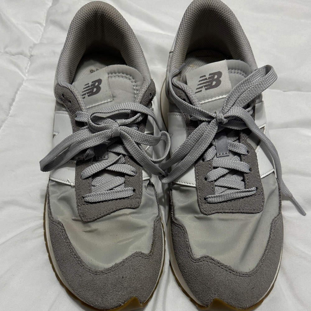 New Balance Gray and White Sneakers